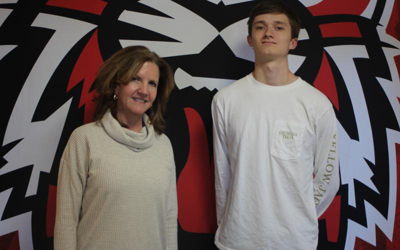 Megan Broome/The Clayton Tribune. STAR Teacher Jane Johnson stands with the Rabun County Class of 2022 STAR Student Aidan Thompson.