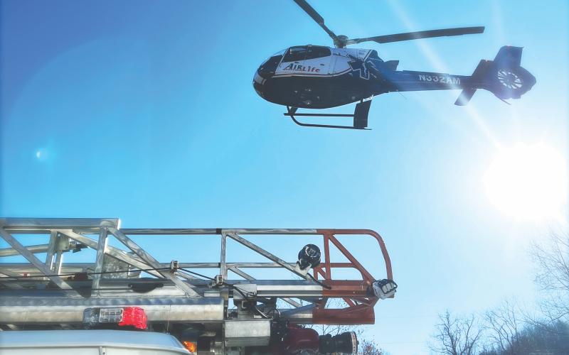 Photo courtesy of Rabun County Fire Services. A 12-year-old and a 16-year-old were air-lifted following a two-vehicle crash at Ga. 15 and Walmart Drive in Clayton Saturday morning.