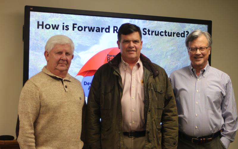 Megan Broome/The Clayton Tribune. DARC board members selected Jim Bleckley as Vice-Chair, left, John Dillard as Chair and Robert Pittman as Secretary/Treasurer.