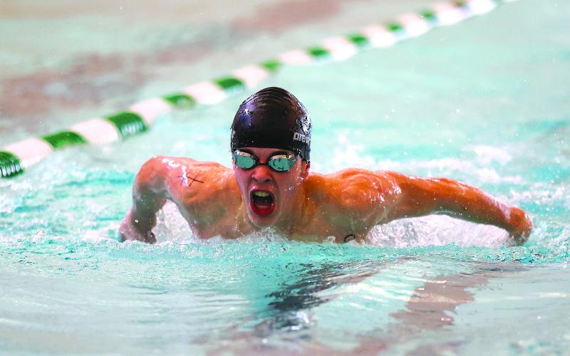 Austin Poffenberger/TFS Athletics. Emre Sungur was fourth in the 200 IM with school record/personal best time of 1:58.81. at the state championships at Georgia Tech.