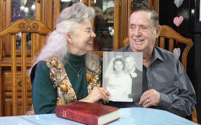 Megan Broome/The Clayton Tribune. Bob and Jean Alexander met in a Bob Jones University class in 1962. The next year the couple married and have been together for 58 years.