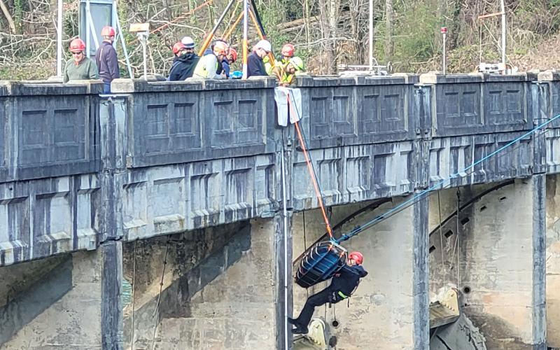 Megan Broome/The Clayton Tribune.  Rabun County SAR completed a week-long training session last week for scenarios focused around rescues.