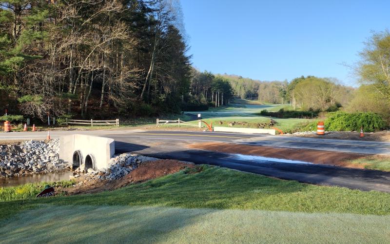 Photo courtesy of Conner Horn. The culver project at the Sky Valley entrance is finished. Motorists now are able to use the entrance.