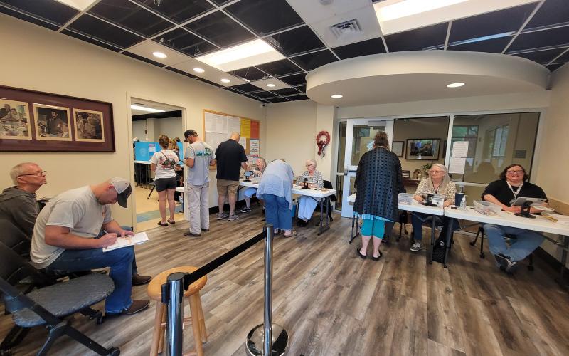 Megan Broome/The Clayton Tribune. Rabun County voters turn out at the polls in the May 24, 2022 General Primary Election.