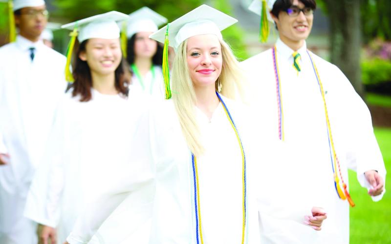 Photo courtesy RGNS. Jordan Webb of Cleveland, Ga., processes into Rabun Gap-Nacoochee School’s graduation ceremony on Sunday, May 15.