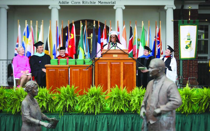 Photo courtesy RGNS. Asia Hamid of Senegal addressed her fellow graduates as the student speaker during Rabun Gap-Nacoochee School’s 119th Commencement Ceremony.