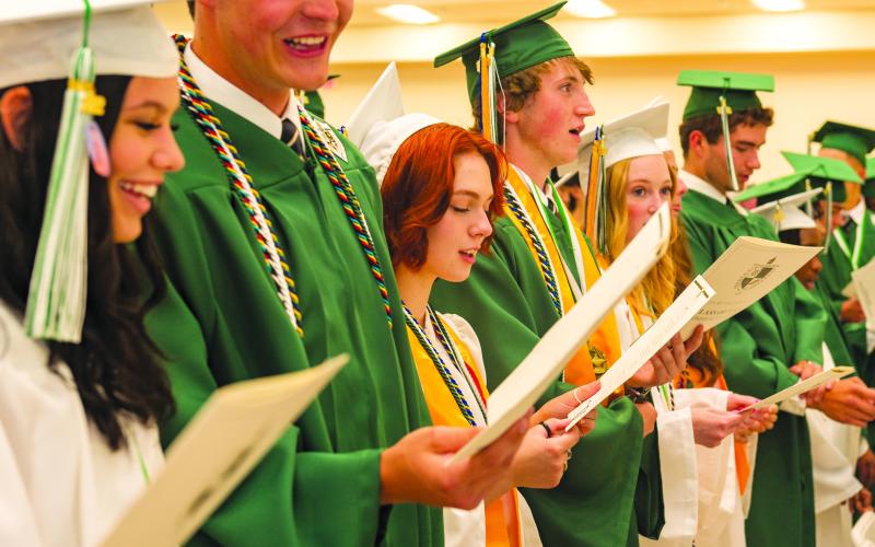E. Lane Gresham/Tallulah Falls School. Here the students participate in the graduation ceremony on May 20 at the school.