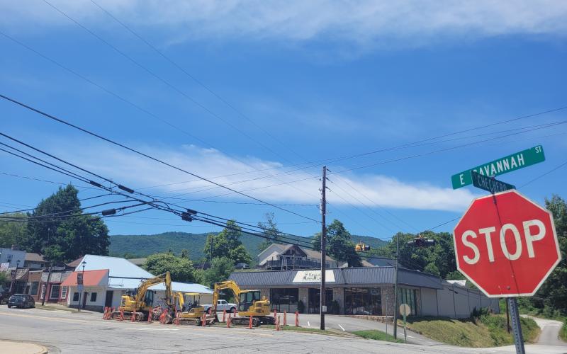 Megan Broome/The Clayton Tribune. Delays are expected on Savannah Street in Clayton beginning Tuesday as City Officials repair a sewer man hole.