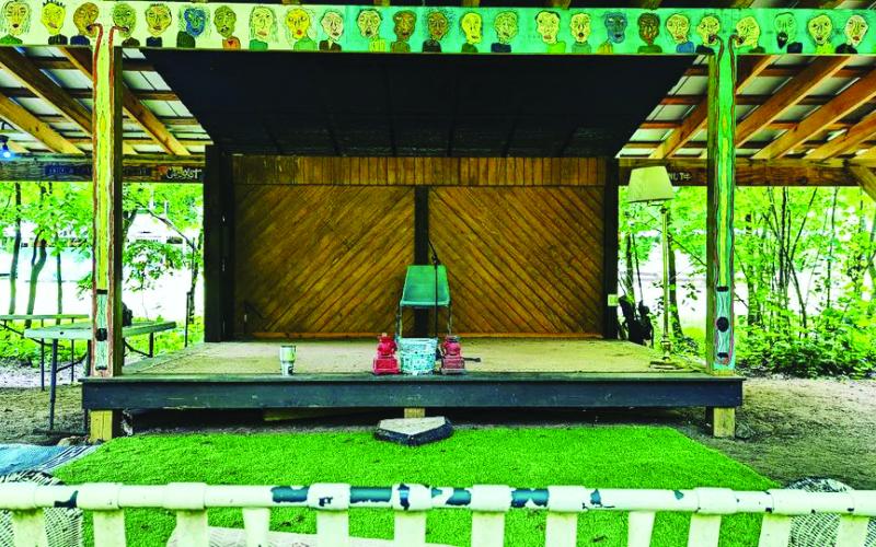 Photo provided to The Clayton Tribune. The stage at the Hatch Camp &amp; Art Farm on Joe Speed Road stays busy with musical acts during the spring and summer. The next show will be Saturday, June 25.
