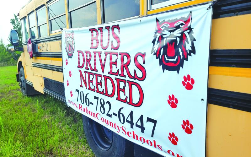 Megan Broome/The Clayton Tribune. Rabun County Schools Transportation Department will hold an open house for anyone interested in driving a bus on Thursday, June 9, from 5-7 p.m. at the Bus Shop, 385 Wildcat Pride Way, Tiger.  Full and part-time positions are available.