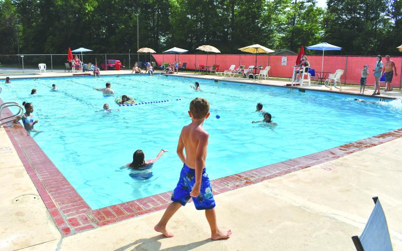 Enoch Autry/The Clayton Tribune. The Rabun County Recreation Department swimming pool opened this month as people can pay for the day or for individual and family season passes. The pool is open to the public seven days a week.