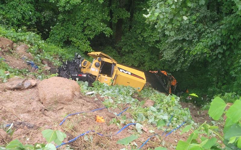 Megan Broome/The Clayton Tribune. A Franklin, N.C., man is in critical condition following a one-vehicle crash on Highway 246 around Winding Ridge Drive in Rabun County June 17.