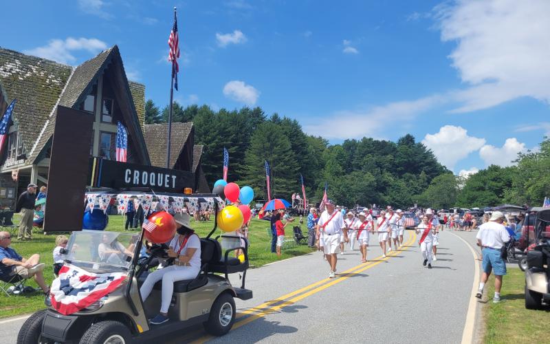 Megan Broome/The Clayton Tribune. A Sky Valley croquet team made its way through the Sky Valley Grand Parade on July 2 as part of Independence Day festivities. The croquet team chanted and danced through the parade and stopped periodically to perform a show for spectators.
