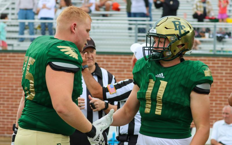 RGNS Athletics. Junior middle linebacker Noah Classen (right) had 25 tackles against Sequoyah, including 5.0 TFLS.