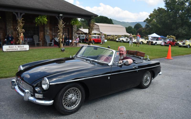 Megan Broome/The Clayton Tribune. Paul Bresnan showcases his 1966 MGB at the Southeast British Car Show in Dillard Sept. 17. RIGHT: Cathy Jower