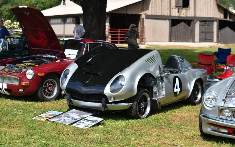 Megan Broome/The Clayton Tribune.  A Macau/Kastner Tribute featured at the Southeast British Car Festival in Dillard last weekend. This festival has been held in Dillard every two years since 1992 and brings different types of British cars. This year’s event even featured two motorcycles.