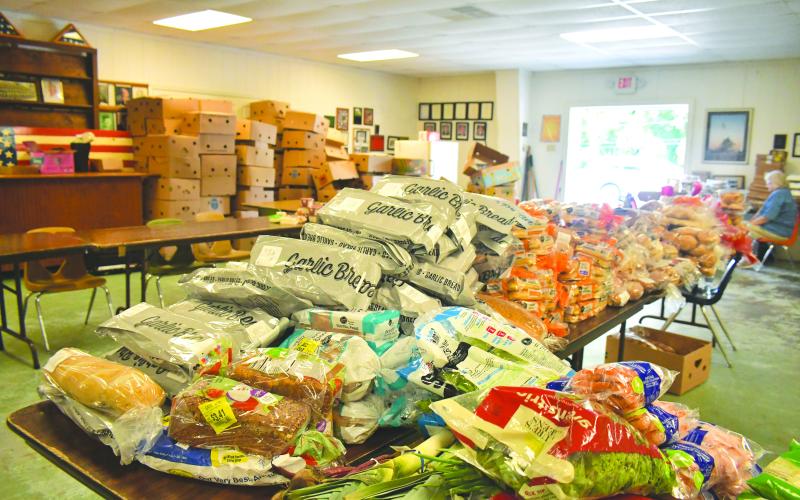 Megan Broome/The Clayton Tribune. American Legion Post 220 holds a food distribution every Thursday for six hours and offers a variety of food options for those in need.