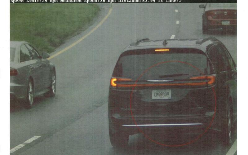 Courtesy Habersham County Sheriff's Office. This photo from the Tallulah Falls school zone camera shows Deborrah Collier’s rental car on Sept. 10.