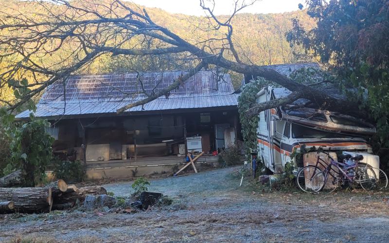 Megan Broome/The Clayton Tribune. A photo taken the day after a structure fire occurred on Wolffork Road in Rabun Gap.