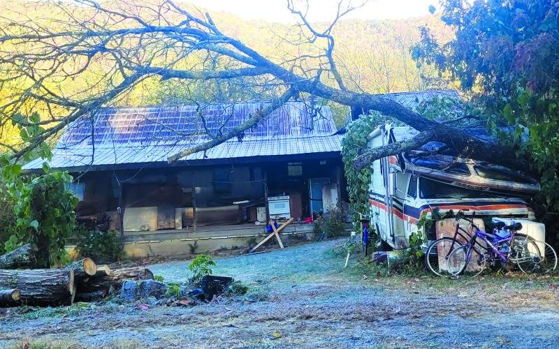 Megan Broome/The Clayton Tribune. A photograph taken the day after a structure fire occurred Oct. 19 on Wolffork Road in Rabun Gap.