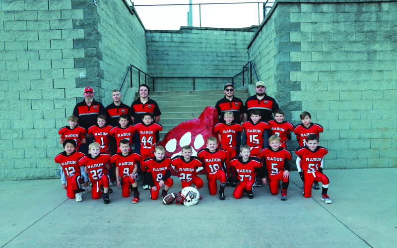 6U FOOTBALL: Anthony Buchanan; Waylon Buchanan Jr; Augustus Colbert; Jase Collins; Llewyn Eells; Zane Fruster; Benajmin Gordon; Elynd Hopper; Zachary Leddon; Raiden Pastor; Everett Phillips; Easton Ramey; Jax Riley; Jace Shirley; Landon Stikeleather; Jax Stone; Emilio Villagomez; Jacob Vonier; and Lathan Welch.