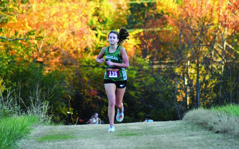 Enoch Autry/The Clayton Tribune. Tallulah Falls girls runner Ellesen Eubank was the top Lady Indians finisher as the senior came in 11th at the Region 8 meet.