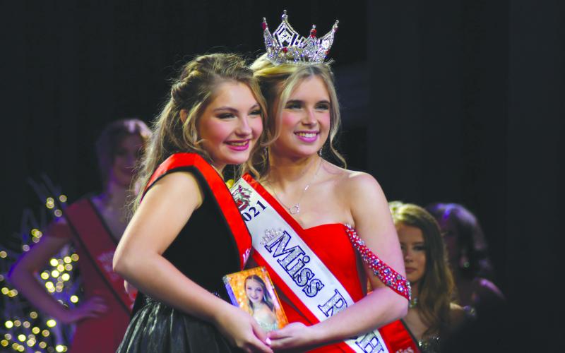 Enoch Autry/The Clayton Tribune.  Sophomore Haisley Dickerson, seen here with last year’s winner Ayla Jarrard, finished as the fourth runner-up.