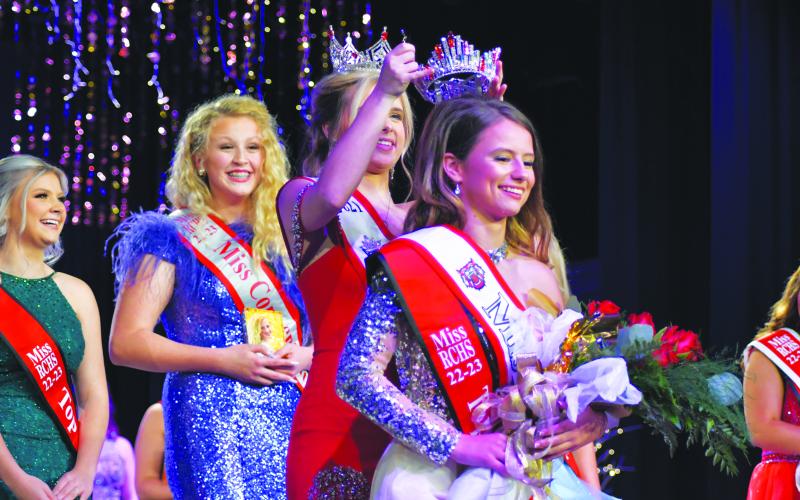 Enoch Autry/The Clayton Tribune.  Rainny Patterson is crowned the new Miss RCHS by last year’s winner Ayla Jarrard on Nov. 12 in the Fine Arts Building on the school’s campus.