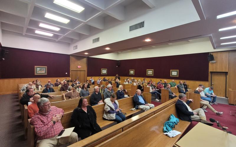 Megan Broome/The Clayton Tribune. It was a full house at Tuesday’s Board of Commissioners meeting as community members came out to give public comment and witness commissioners vote on the first reading to amend the zoning ordinance for short-term rentals. Commissioners unanimously approved the first reading.