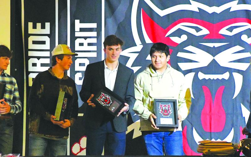 Luke Morey/The Clayton Tribune. left, are freshman Reid Giles, sophomore Carver Jarrard, junior Paul Picciotti, and senior Cesar Cruz.