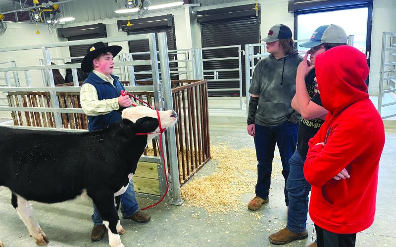 Submitted photo. FFA members give a tour of the Agricenter facilities to all interested guests after the Rabun County FFA officers hosted The Rising Sun Community Breakfast on Tuesday.