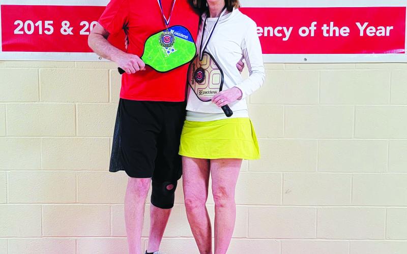 Photography by Tribune staff and Rabun County Recreation Department staff. Eric and Michelle Shipley won the 60’s age bracket at the 3.0 skill level in mixed doubles.