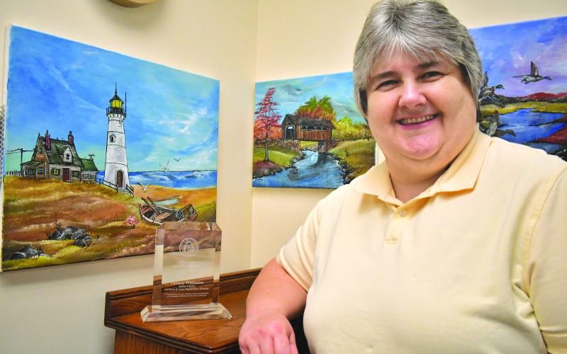 Megan Broome/The Clayton Tribune. Rabun County Elections and Voter Registration Director Tammy Whitmire was awarded the 2023 Ann Hicks Award recognizing outstanding accomplishments in elections administration. The award is presented to one individual out of Georgia’s 159 counties each year.