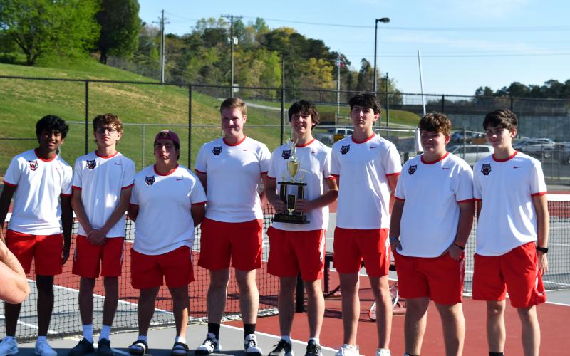 Luke Morey/The Clayton Tribune. The Rabun County Wildcat tennis team fell to Tallulah Falls in the region tournament on Wednesday, April 12. Both the boys and girls Rabun County tennis teams now enter the GHSA Playoffs as the No. 2 seed in region.