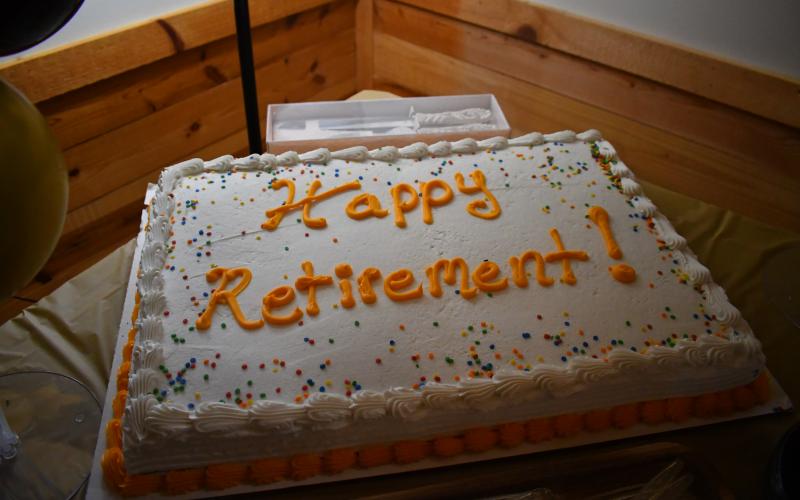 Megan Broome/The Clayton Tribune. Dozens of community members wished Dr. Guy Gober Happy Retirement Friday, March 31, Tiger Clinic and enjoyed this congratulatory cake along with food, refreshments and friendly conversation. Gober has been in Rabun County for 33-and-a-half years but has over 48 years of experience in the medical field.