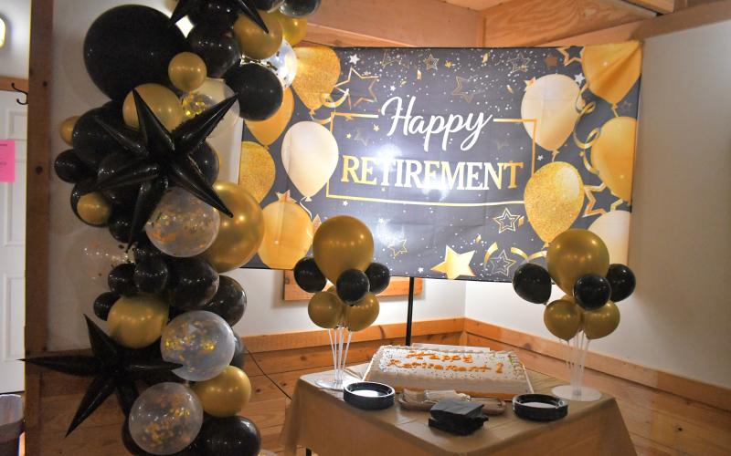Megan Broome/The Clayton Tribune. Dozens of people attended a retirement party for Dr. Guy Gober at Tiger Clinic Friday, March 31. Tiger Clinic was decorated with balloons and banners congratulating Gober on his retirement.