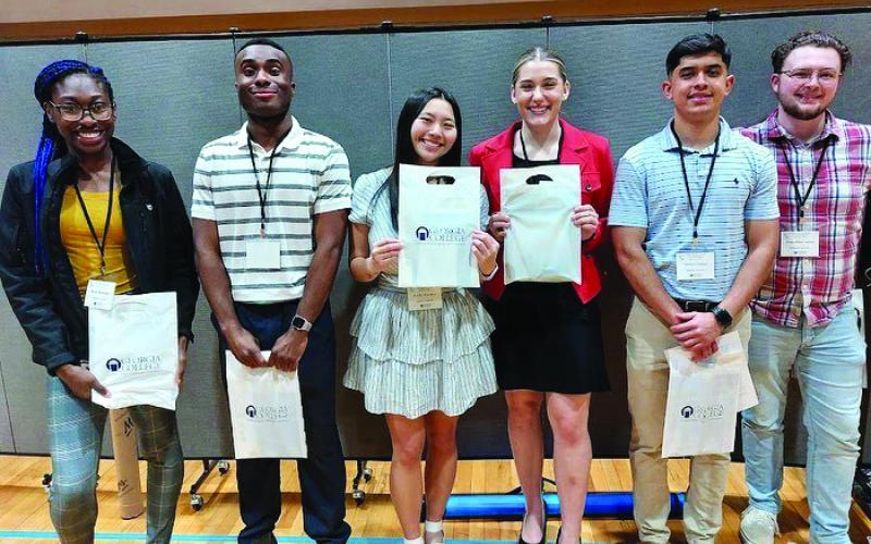 Submitted photo. From left, Shay Bataille, Jojo Croffie, Emily Rankin, Jenna Ash, Victor Canas, and Chandler Lowe attended the Georgia Academy of Science Conference March 3-4.