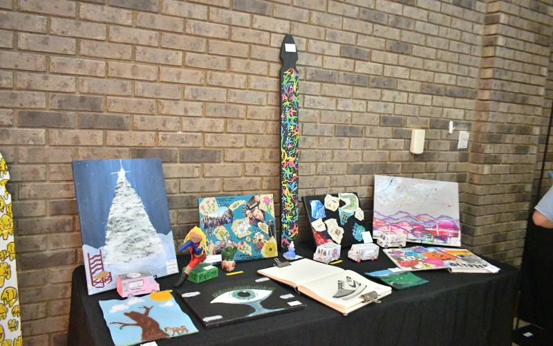 Megan Broome/The Clayton Tribune. RCMS and RCHS students showcase their art at the end-of-the-year art showcase in the FAB Friday, May 12.