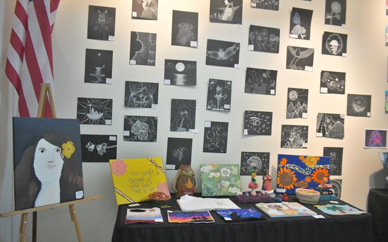 Megan Broome/The Clayton Tribune. RCMS and RCHS students showcase their art at the end-of-the-year art showcase in the FAB Friday, May 12.