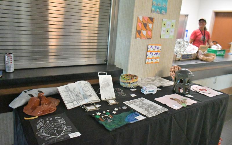 Megan Broome/The Clayton Tribune. RCMS and RCHS students showcase their art at the end-of-the-year art showcase in the FAB Friday, May 12.