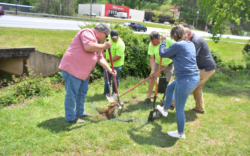 Megan Broome/The Clayton Tribune. Pictured are Melvin English; Greg Pruitt; Mark Nelson; Jason Waldroup and Trudy Crunkleton.