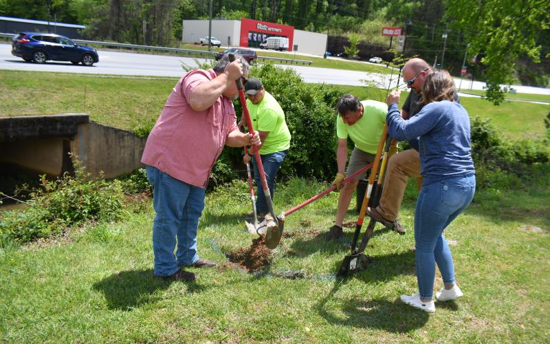 Megan Broome/The Clayton Tribune. Pictured are Melvin English; Greg Pruitt; Mark Nelson; Jason Waldroup and Trudy Crunkleton.