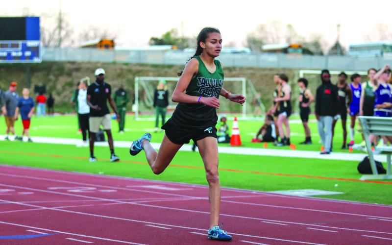 Photo courtesy Austin Poffenberger. Along with taking first in the 400 meters, Tallulah Falls junior Julianne Shirley also advanced to the state championship in the high jump, 200 meters, and 4X400-meter relay.