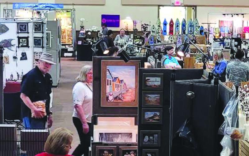 Megan Broome/The Clayton Tribune. Many artists were featured inside the Rabun County Civic Center at the Sassafras Artisan Market in Clayton April 29-30.