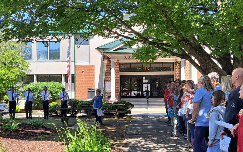 Megan Broome/The Clayton Tribune. Crowds of people participated in the Memorial Day Ceremony held at the Rabun County Courthouse Monday, May 29.