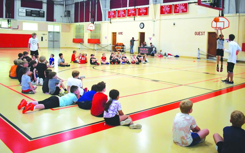 Luke Morey/The Clayton Tribune. From Monday to Thursday, June 5-8, Rabun County head boys basketball coach David Adcock led the Little Wildcat basketball camp. Fifty-two local kids signed up for the camp, which included a shooting competition where campers would have 20 to 25 seconds to score as many points as possible.