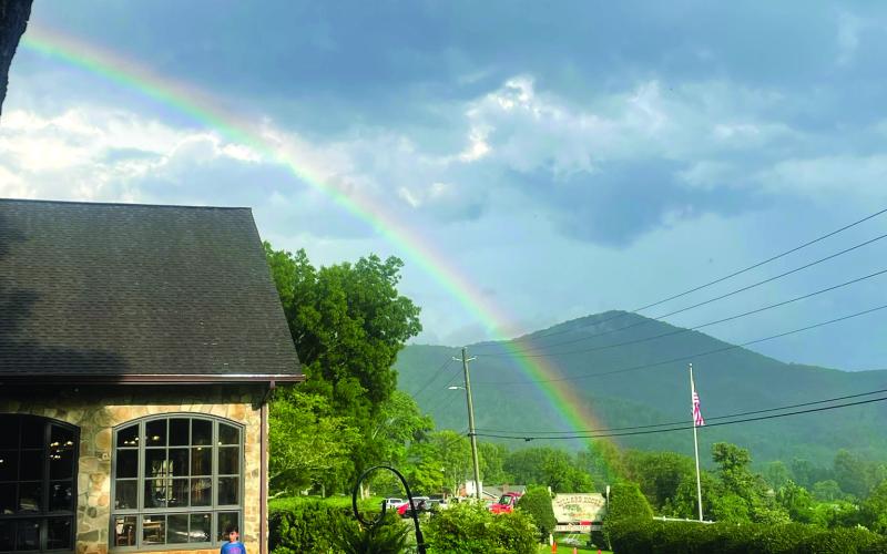 Courtesy of Natalie Dillard. A rainbow came after the rain at The Dillard House.