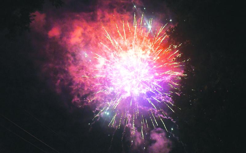 Luke Morey/The Clayton Tribune. Just before the movie “Indiana Jones and the Dial of Destiny” began at the Tiger Drive-In on July 1, movie-goers were treated to a fireworks show. The new Indiana Jones movie also will be playing at the drive-in for  the next two weekends.