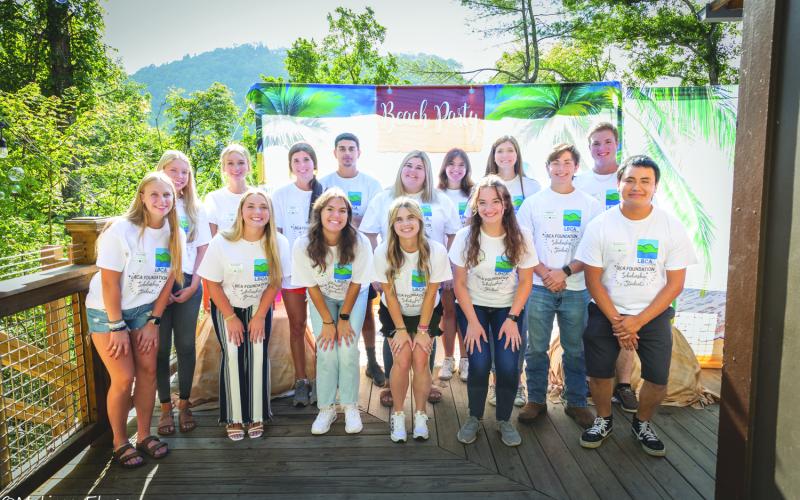 Submitted photo. Scholarship recipients from Rabun County were introduced to members during the July 15 LBCA annual meeting held at Camp High Harbour. Scholarship receipients introduced include Ashley Slappey, Bailey Maloney, Ayla Jarrard, Madisyn Ramey, Mary Lovell, Alliyah Hunnicutt, Emma Jackson, Delaney Webb, Hailey Hutcheson, Jack Lewis, Bailey Shriver, Emiliano Otiz-Ruelas, Riley Maloney, Caroline Bahin, Sam Flaherty, and Rodolfo Lopez-Ramirez.