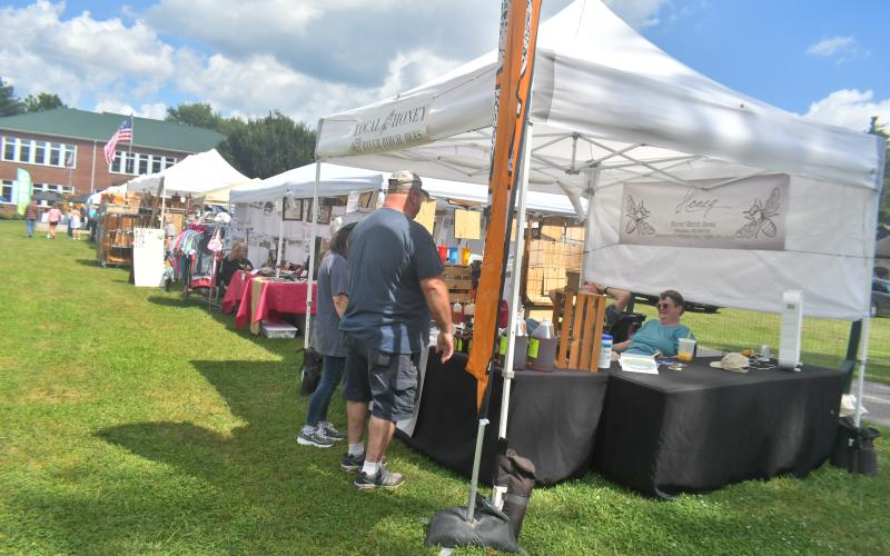 Megan Broome/The Clayton Tribune. A variety of crafts were on display during the 26th Dillard Bluegrass Festival last weekend. Crowds of people attended the two-day benefit event, which raised money for nonprofits and charities in Rabun County.